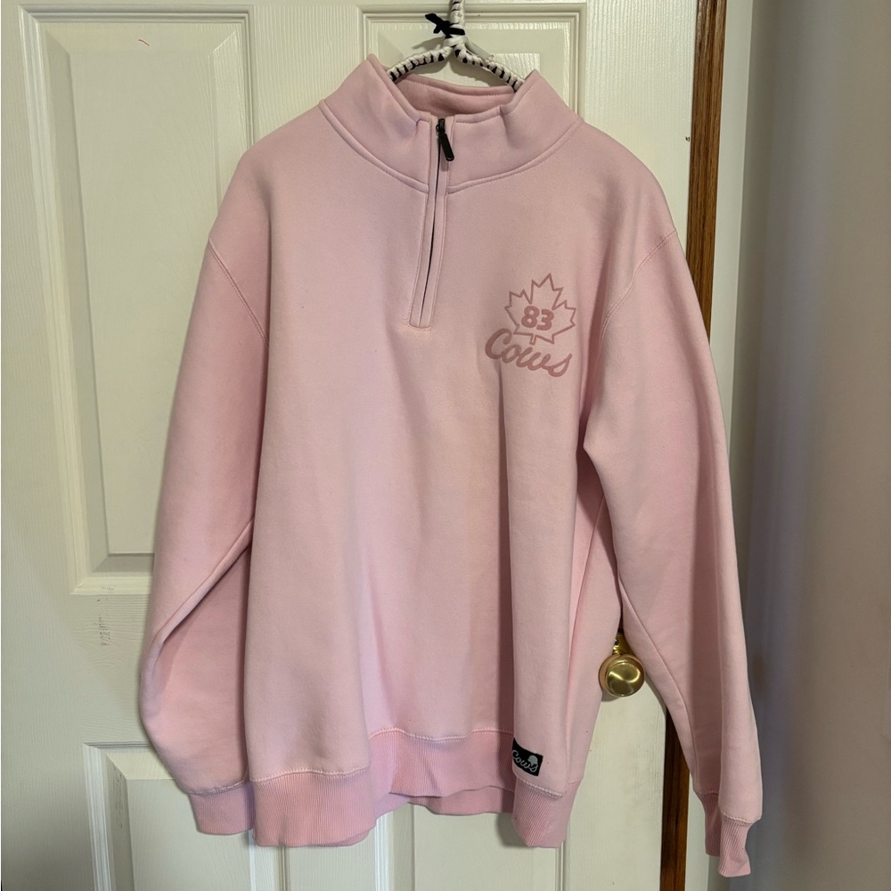 COWS Quarter Zip Sweatshirt, Size Large